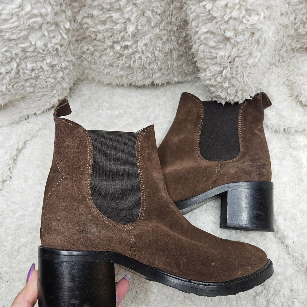Avellini‎ Brown Suede Leather Made in Italy Ankle Boots sz 10